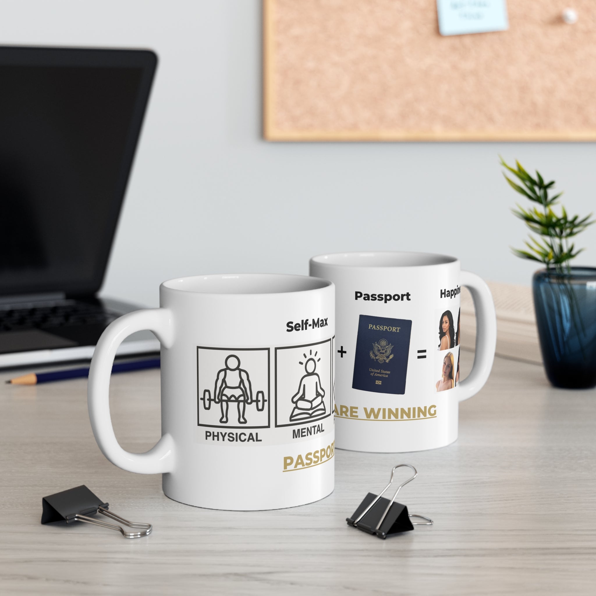 Passport Bros “Self-Max Formula” Mug – Level Up Every Morning