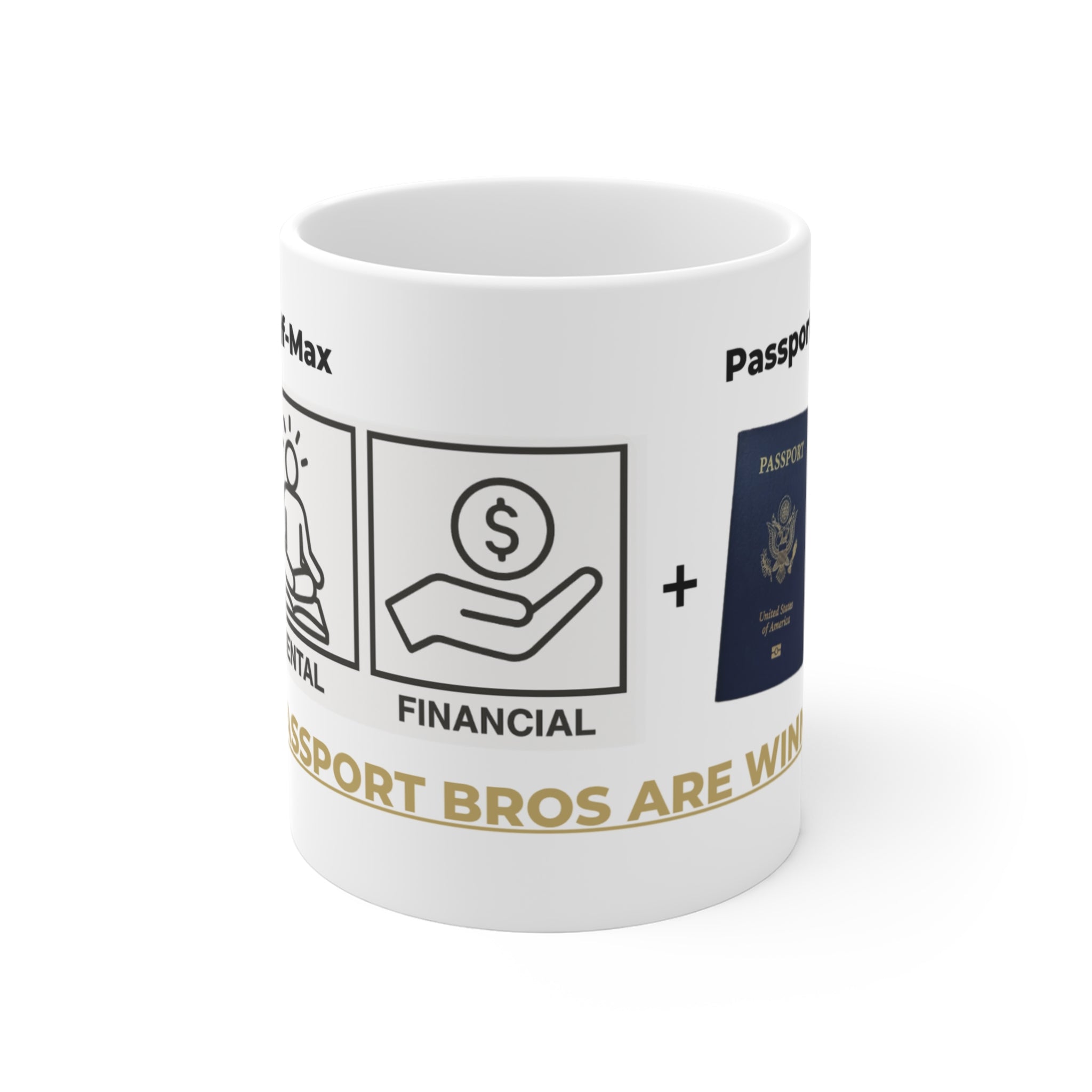 Passport Bros “Self-Max Formula” Mug – Level Up Every Morning